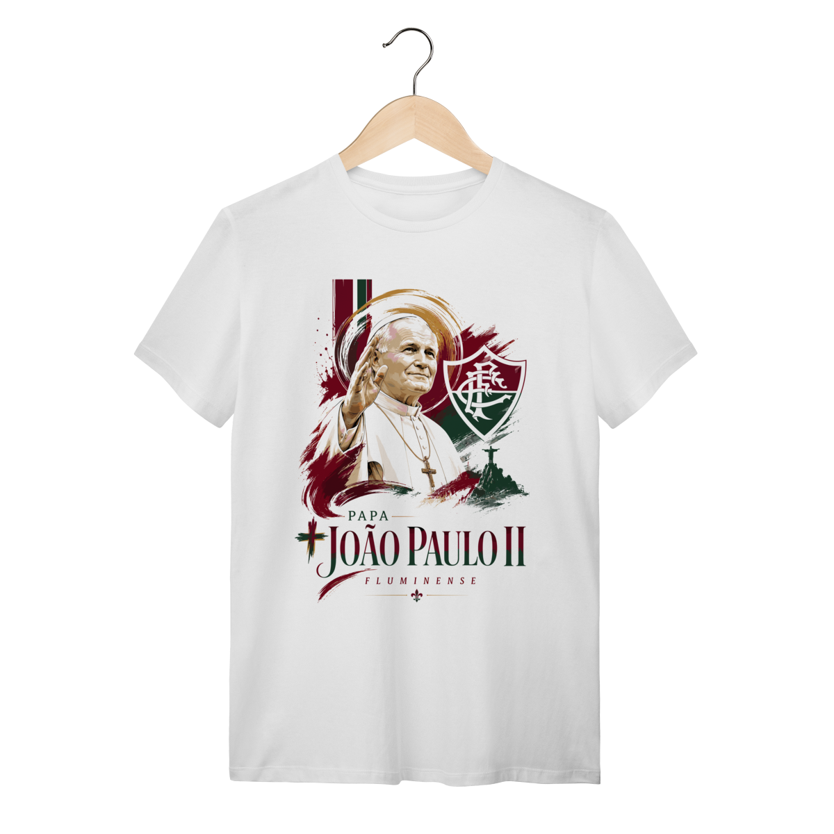 Camiseta Unissex Padroeiro Fluminense João Paulo II