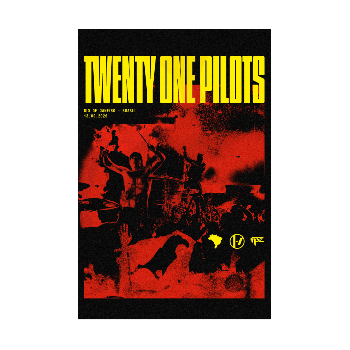 Nome do produto: Quadro - Twenty One Pilots no Rock in Rio