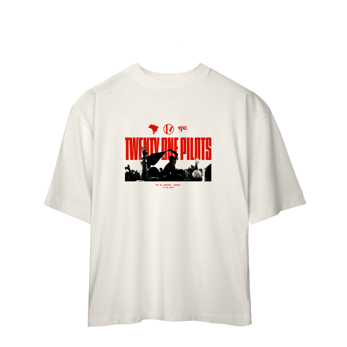 Nome do produto: Camisa Oversized - Twenty One Pilots no Rock in Rio