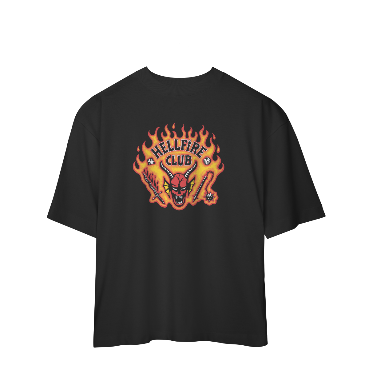 Nome do produto: CAMISA OVERSIZED - HELLFIRE CLUB | STRANGER THINGS