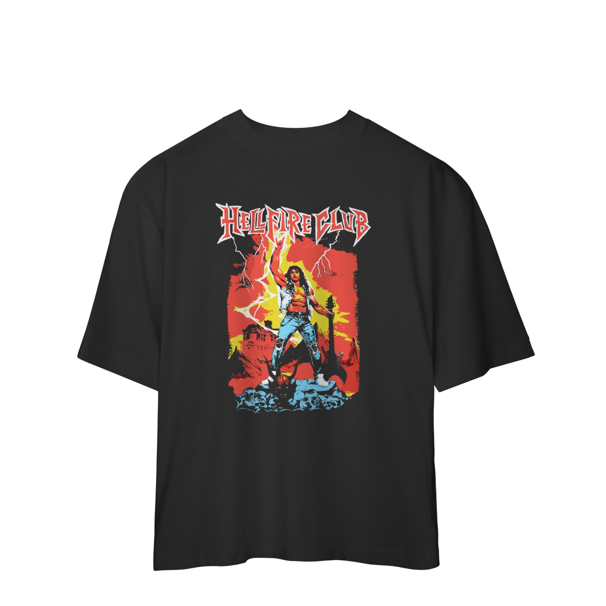 Nome do produto: CAMISA OVERSIZED - HELLFIRE CLUB | STRANGER THINGS