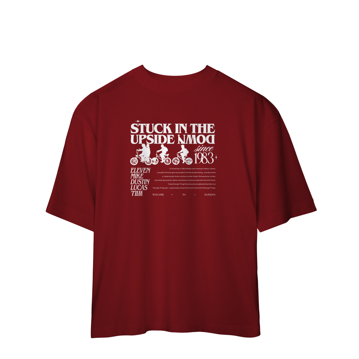 Nome do produto: CAMISA OVERSIZED - STUCK IN THE UPSIDE DOWN | STRANGER THINGS