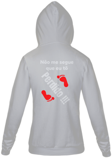 Nome do produto Moletom com ziper Não me segue que eu tô perdido.