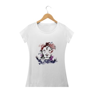 CAMISETA FEMININA BABY LONG LEÃO