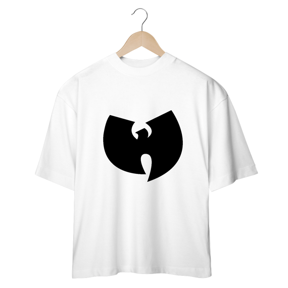 Camiseta de Malha Oversized Wu Tang Clan Logo Preto