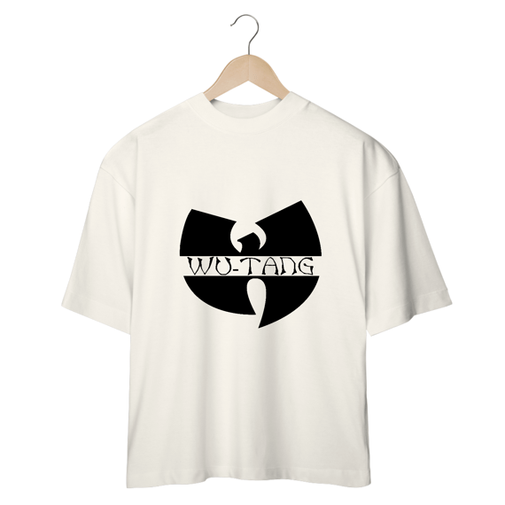 Camiseta de Malha Oversized Wu Tang Clan Logo-Nome Preto
