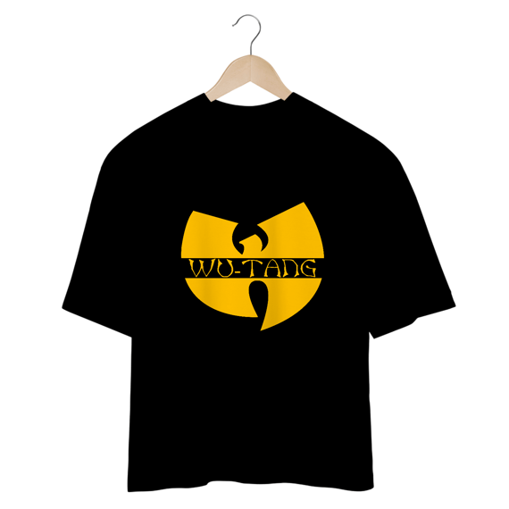 Camiseta de Malha Oversized Wu Tang Clan Logo-Nome Amarelo