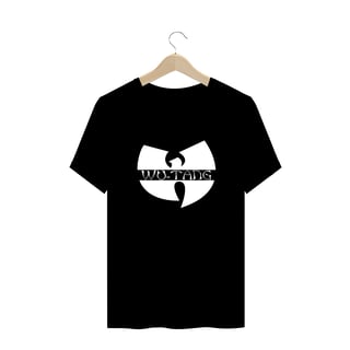 Camiseta de Malha Quality Wu Tang Clan Logo Texto Tradicional Branco