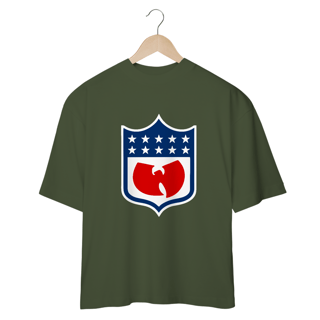 Nome do produtoCamiseta de Malha Oversized Wu Tang Clan Logo Escudo América