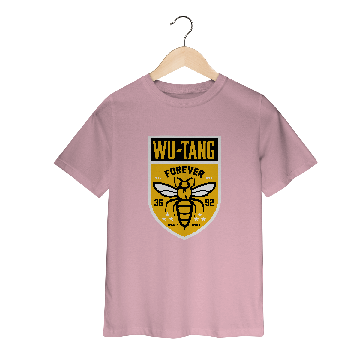 Nome do produto: Camiseta Infantil Wu Tang Clan Escudo Bees