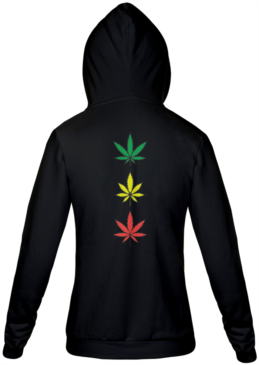 Nome do produto: Moletom com Zíper 3 Folhas Reggae