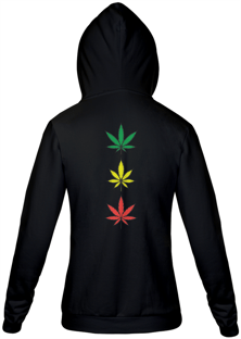 Nome do produtoMoletom com Zíper 3 Folhas Reggae