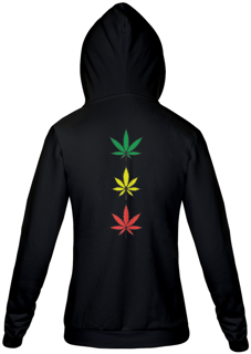 Moletom com Zíper 3 Folhas Reggae