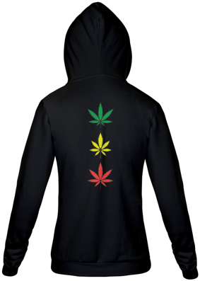 Moletom com Zíper 3 Folhas Reggae