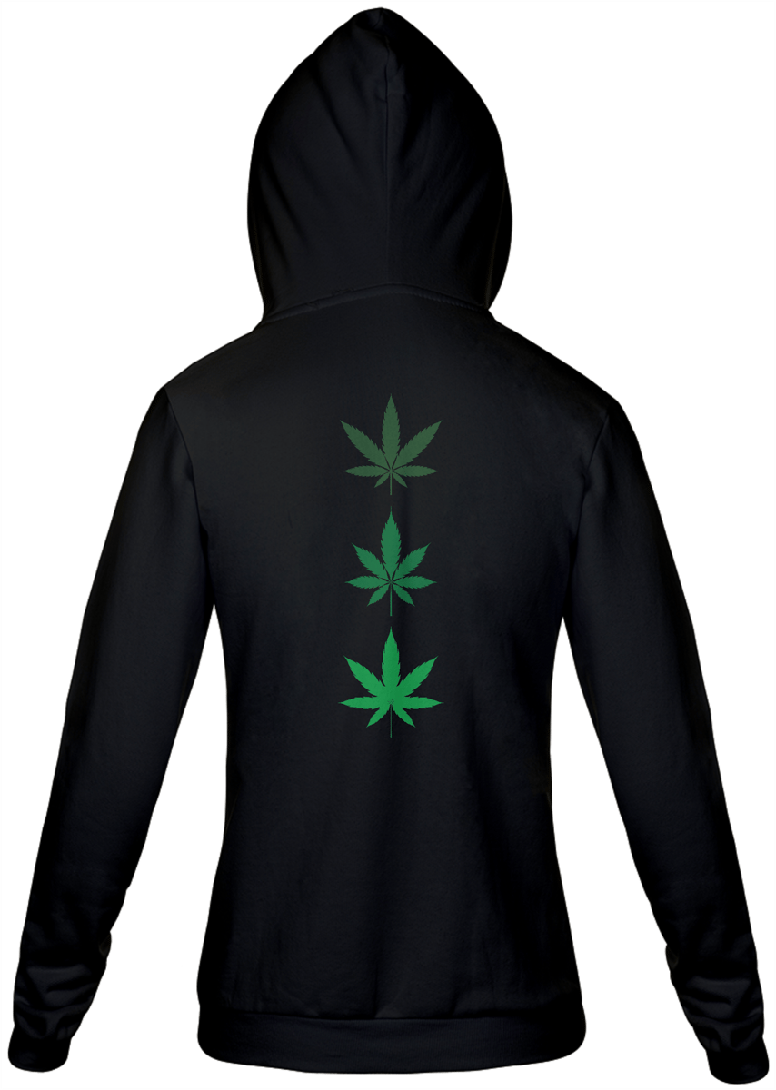 Nome do produto: Moletom com Zíper 3 Folhas Verdes