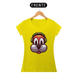 Nome do produto Camiseta Baby Long Quality Estampa Cachorro com Fone de Ouvido