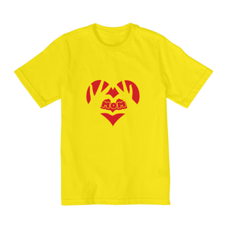 Nome do produto Camiseta Quality Infantil 10 a 14 - Estampa Coração Mom