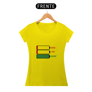 Nome do produto Camiseta Bateria de Energia Pai, Mãe e Bebê Estampada Quality - Energy Batery Daddy, Mommy and Baby