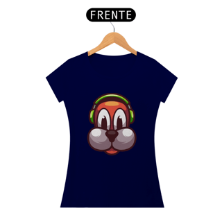 Nome do produto Camiseta Baby Long Quality Estampa Cachorro com Fone de Ouvido