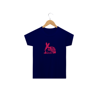 Nome do produto Camiseta Classic Infantil Estampa Coelho Love