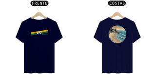 Nome do produto Camiseta Quality Estampa Desenho 775 Brasil Frente Ondas Costas