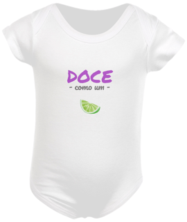 Nome do produto Body Infantil Feminino Estampa Frase - Doce como um Limão