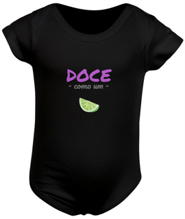 Nome do produto Body Infantil Feminino Estampa Frase - Doce como um Limão