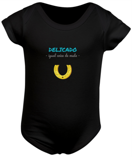 Nome do produto Body Infantil Masculino Estampa Frase - Delicado igual coice de mula
