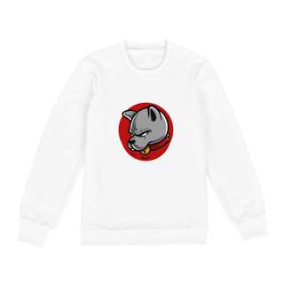 Nome do produto Blusa Moletom Fechado Unissex Estampa Desenho Cachorro no Circulo vermelho