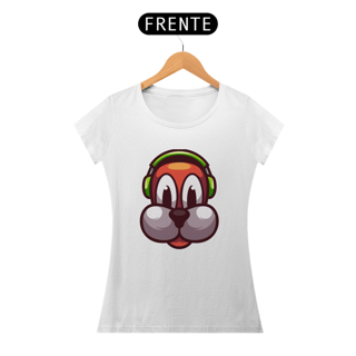 Nome do produto Camiseta Baby Long Quality Estampa Cachorro com Fone de Ouvido