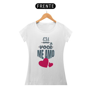 Nome do produto Camiseta Baby Long Quality Estampa Frase - Eu amo você, me amo!