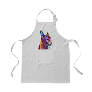 Nome do produto Avental Brim Estampa Gato Arte Pop