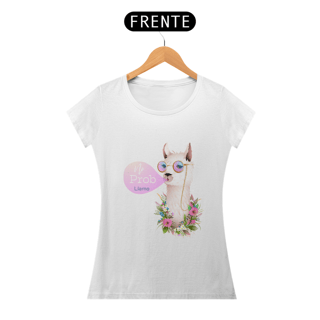 Nome do produto Camiseta BabyLook Branca Estampa No Prob Llama