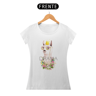 Nome do produto Camiseta Babylook com Estampa Llama Drama Queen - Lhama Rainha Dramática
