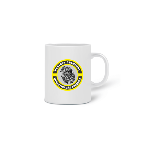 Caneca Cerâmica Estampa Perícia Criminal Impressão Digital - Arte Forense