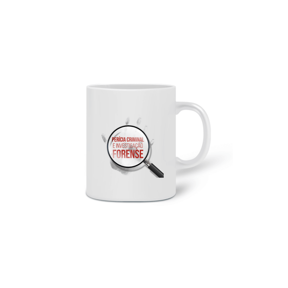 Caneca Cerâmica Estampa Perícia Criminal e Investigação Forense