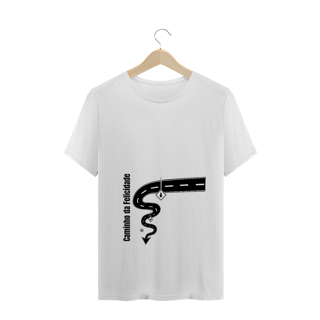 Nome do produto Camiseta Estampa Frase Caminho da Felicidade Adulta Carnaval - Quality Estampada 