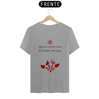 Nome do produto Camiseta Quality Estampa Frase - Aquieta minha alma, o senhor está aqui