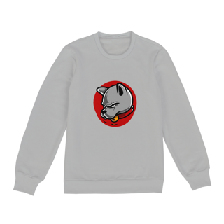 Nome do produto Blusa Moletom Fechado Unissex Estampa Desenho Cachorro no Circulo vermelho