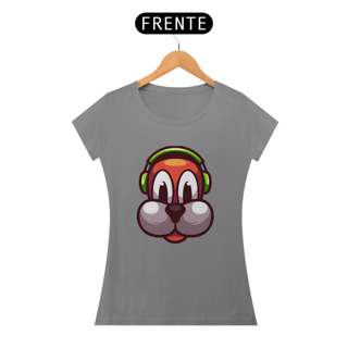 Nome do produto Camiseta Baby Long Quality Estampa Cachorro com Fone de Ouvido