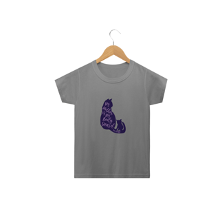 Nome do produto Camiseta Classic Infantil Estampa Gato Frase My Mother is My Body Guard for Real - Minha mãe é minha guarda-costas de verdade