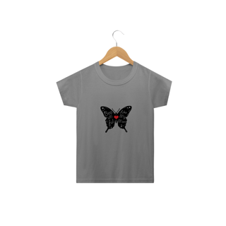 Nome do produto Camiseta Classic Infantil Estampa Borboleta Frase Beautiful Like My Mom - Linda como minha mãe