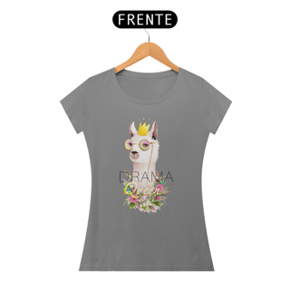 Nome do produto Camiseta Babylook com Estampa Llama Drama Queen - Lhama Rainha Dramática