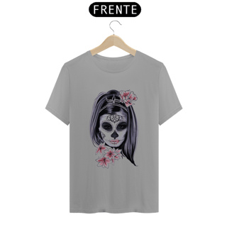 Nome do produto Camiseta Caveira Mexicana Sexy Rosto de Mulher Estampada Desenho Estampa Quality 