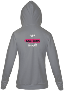 Nome do produto Jaqueta Moletom Feminino Estampa Frase - A Santinha do rolê 