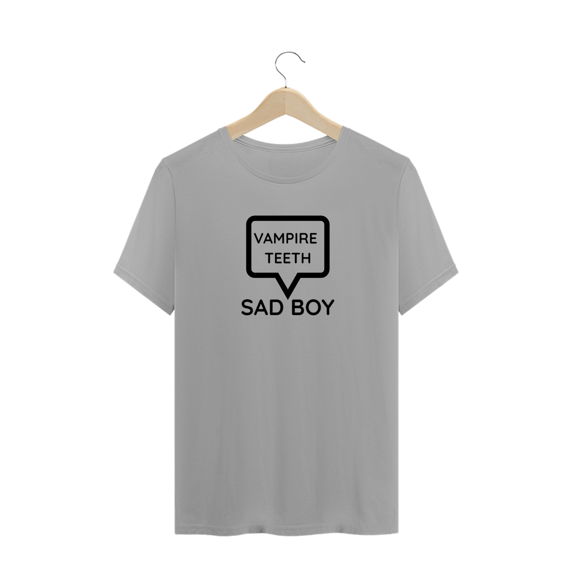 Camiseta Quality Estampa Frase - Vampire Teeth - Sad Boy