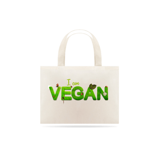 Nome do produto Bolsa Eco Bag Grande Algodão Estampa Frase I am VEGAN