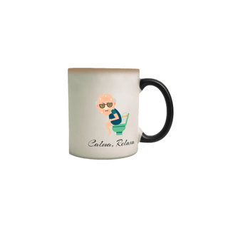 Nome do produto Caneca Mágica Estampa Frase Calma, Relaxa