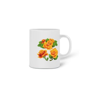 Nome do produto Caneca Cerâmica Estampa Flor Rosa Alaranjada
