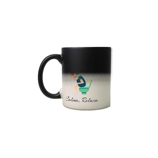 Nome do produto Caneca Mágica Estampa Frase Calma, Relaxa